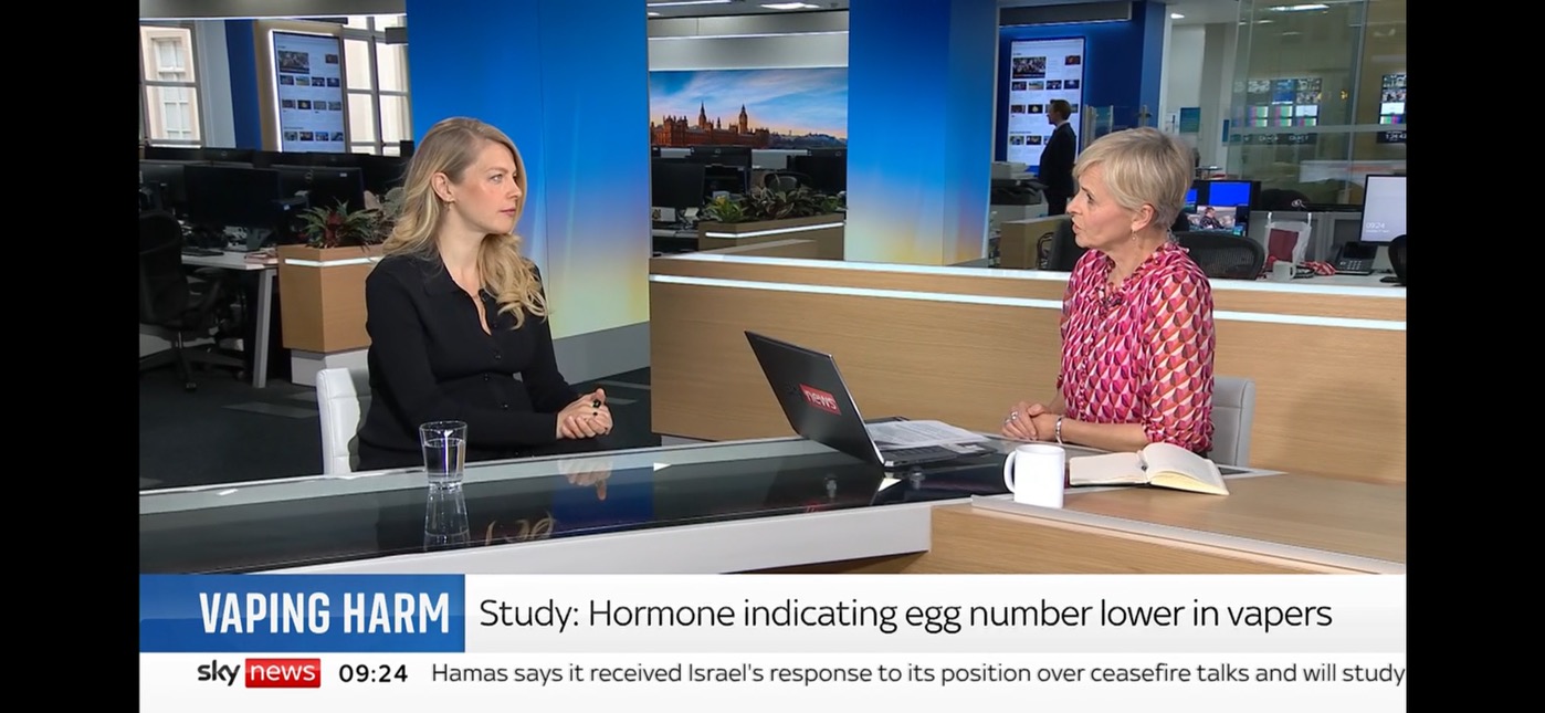 Sky News interview on the risks of vaping on fertility